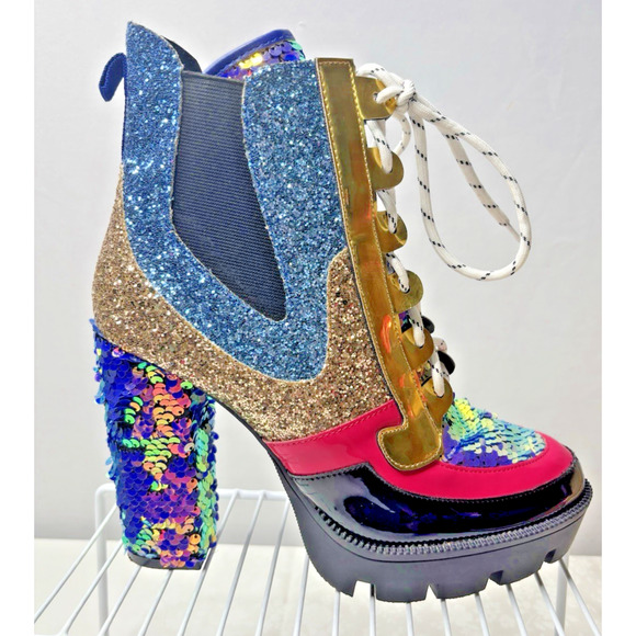 Cape Robbin Women’s Nell-v Boots Mermaid Metallic Size 9 - Picture 4 of 13